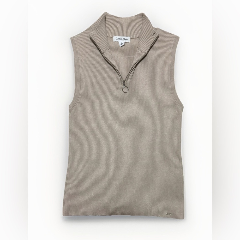 Calvin Klein Taupe Zip-Up Vest
